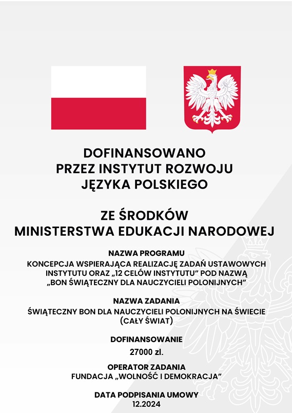 Bon dla nauczyciela polonijnego